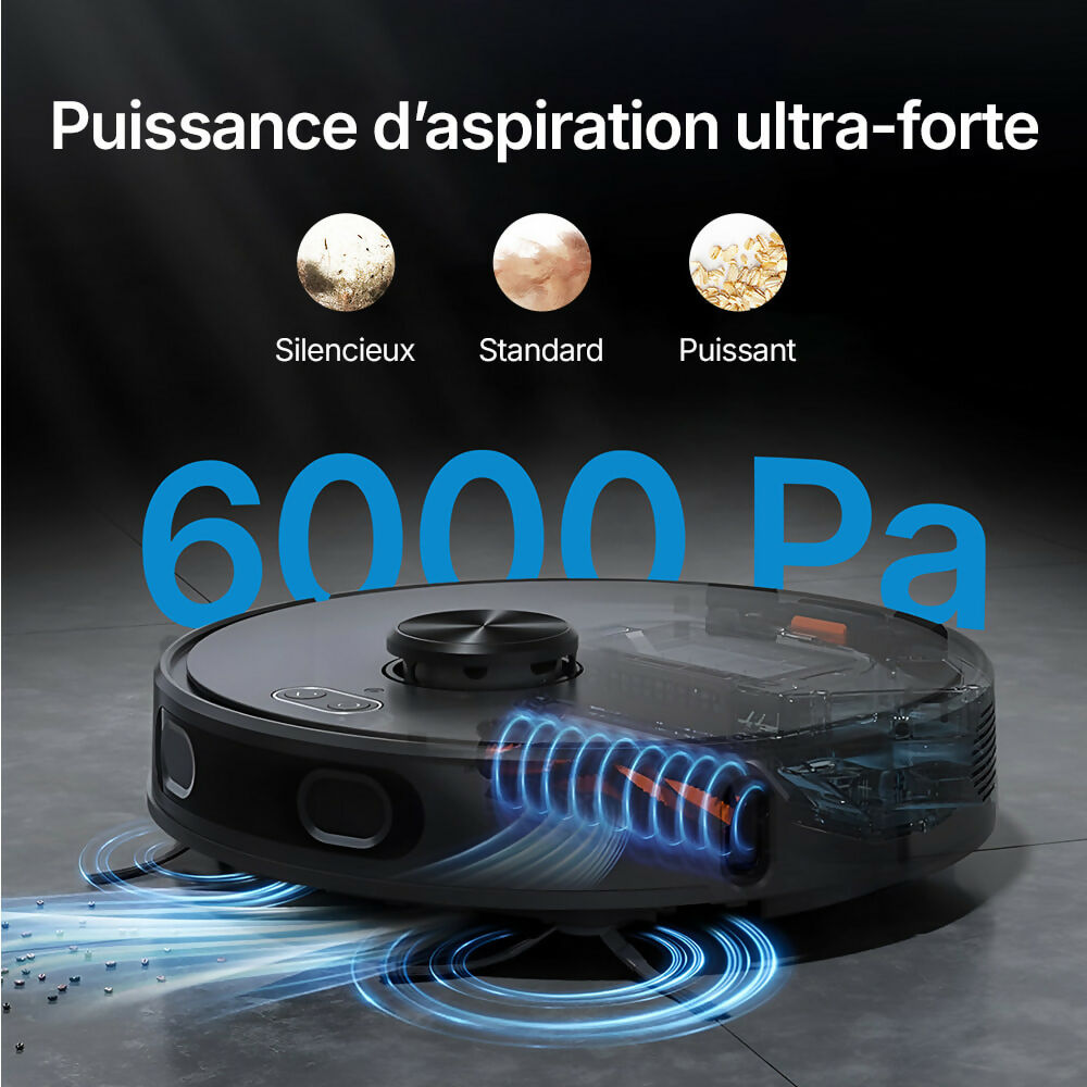 Robot aspirateur V8 Pro – Nettoyage automatique avec fonction serpillère, navigation intelligente et contrôle via application pour une propreté sans effort
