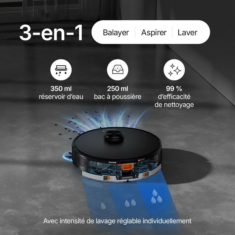 Robot aspirateur V8 Pro – Nettoyage automatique avec fonction serpillère, navigation intelligente et contrôle via application pour une propreté sans effort